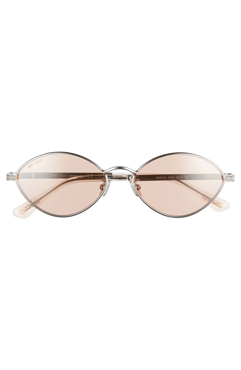 Jimmy Choo Sonny 58mm Oval Sunglasses with Chain, Alternate, color, 