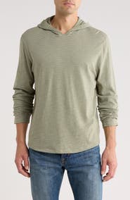 Vince Stripe Slub Cotton Hoodie