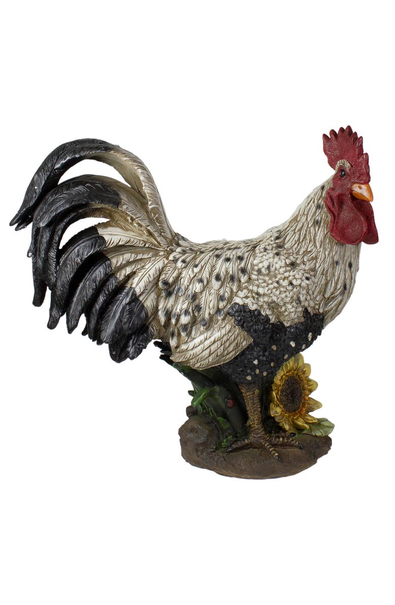 Northlight 17" Standing Rooster Outdoor Garden Statue, Main, color, White