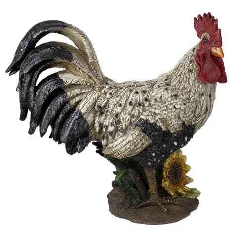 17" Standing Rooster Outdoor Garden Statue