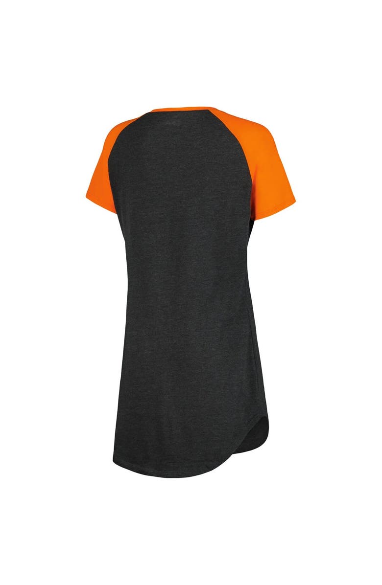 CONCEPTS SPORT Women's Concepts Sport Black/Orange Cincinnati Bengals Raglan V-Neck Nightshirt, Alternate, color, 