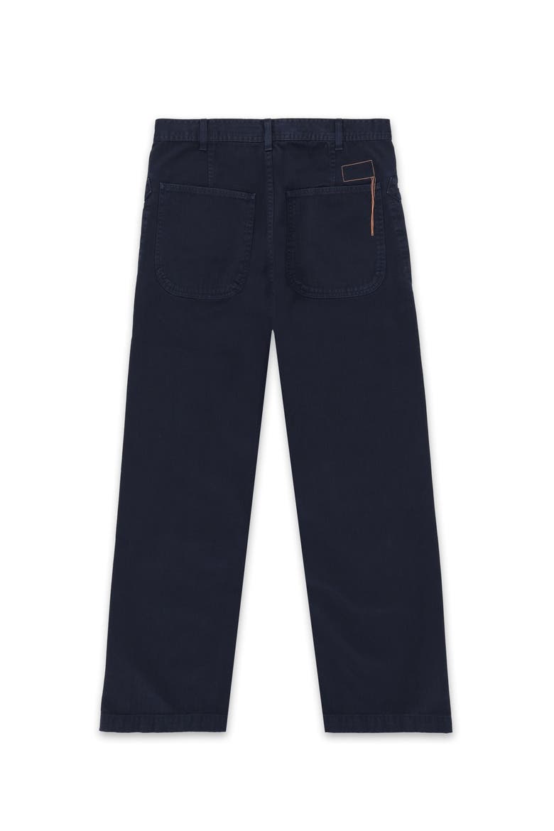 Herringbone Cotton Trousers, Alternate, color, Blue