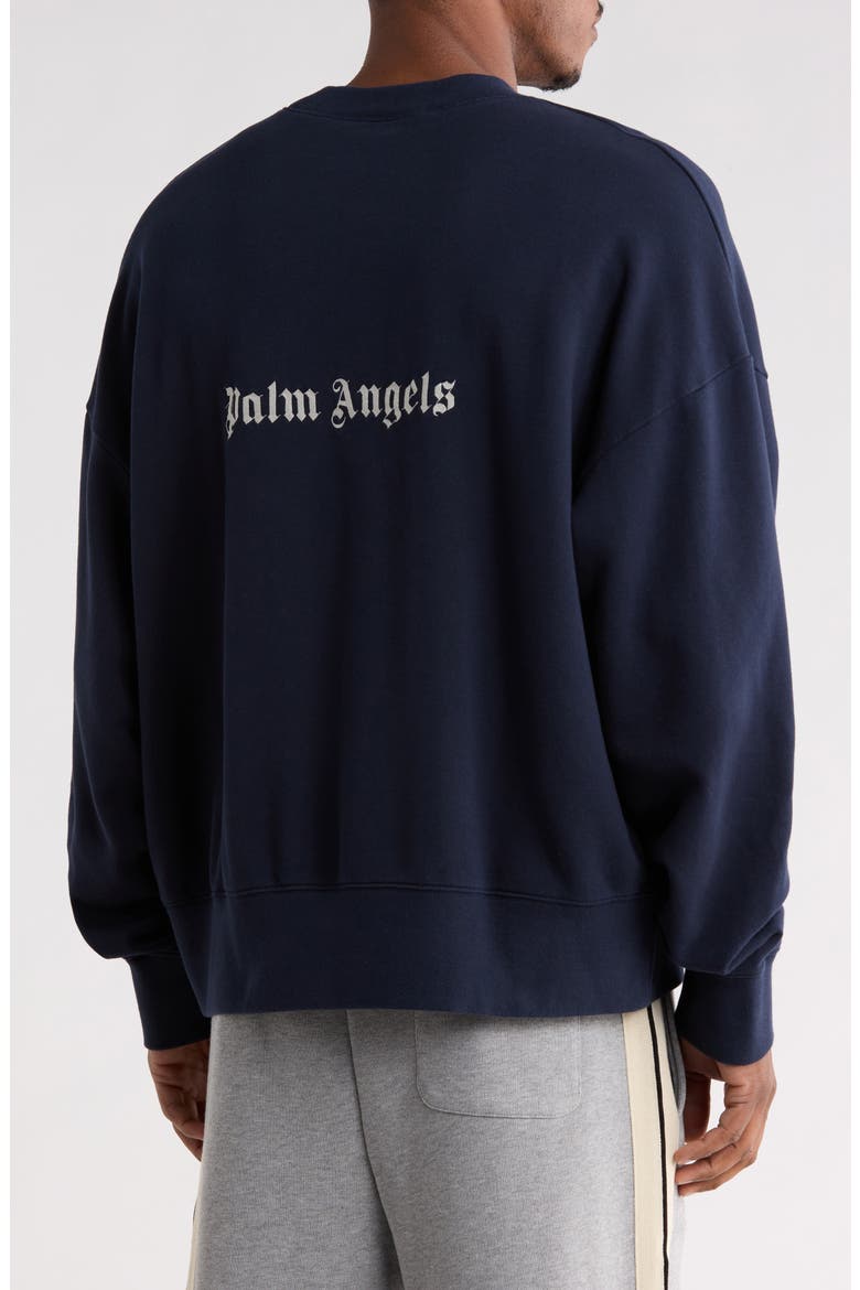 Logo Crewneck Sweatshirt, Alternate, color, BLACK WHITE