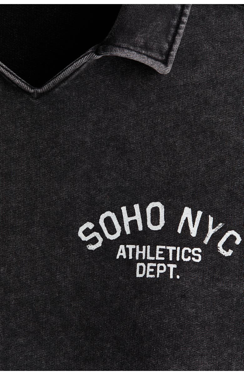 H&M Oversized Fit Rugby Sweatshirt, Alternate, color, Washed Black/Soho Nyc