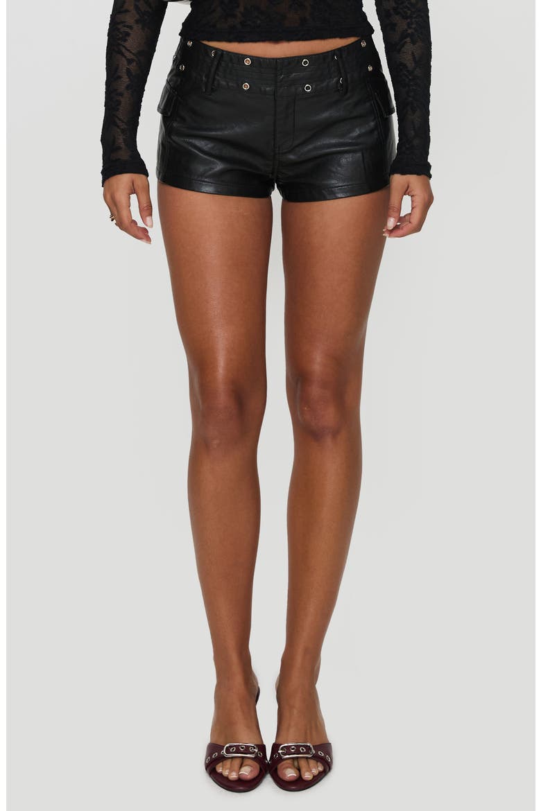 Born to Ride Faux Leather Shorts, Main, color, BLACK