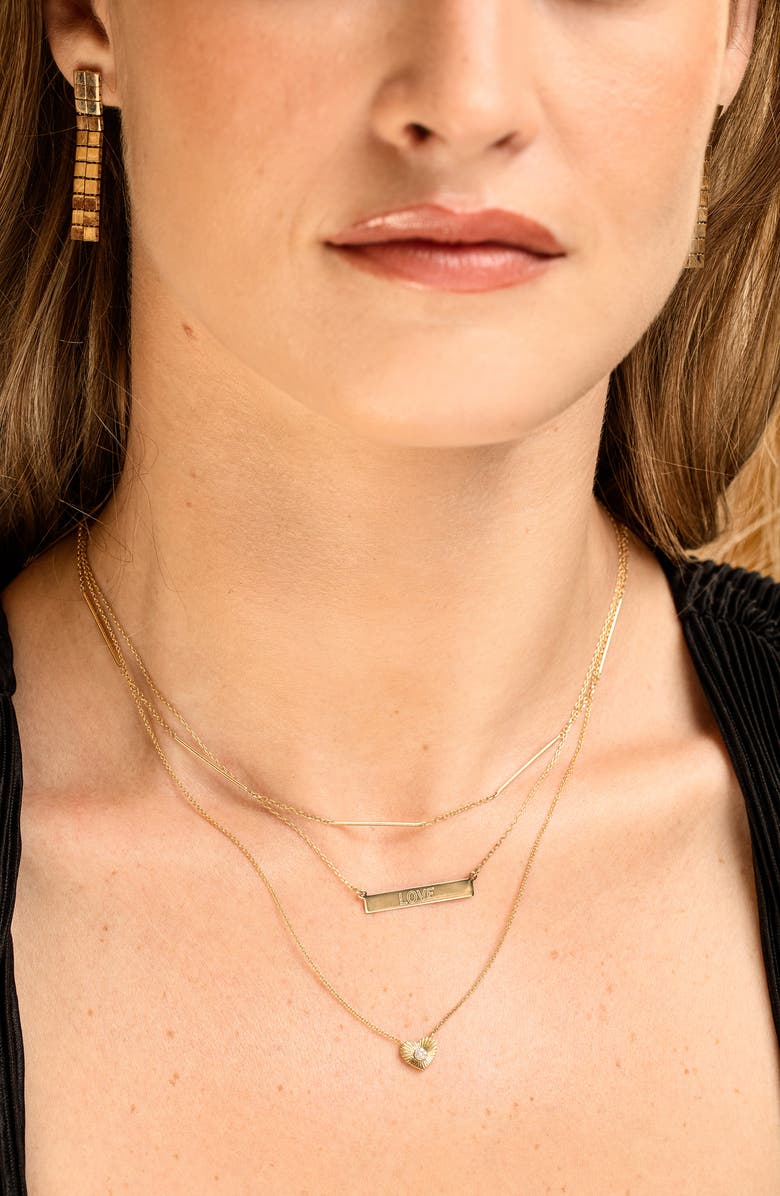 Bony Levy 14K Gold Engravable Small Bar Pendant Necklace, Alternate, color, 14K Yellow Gold