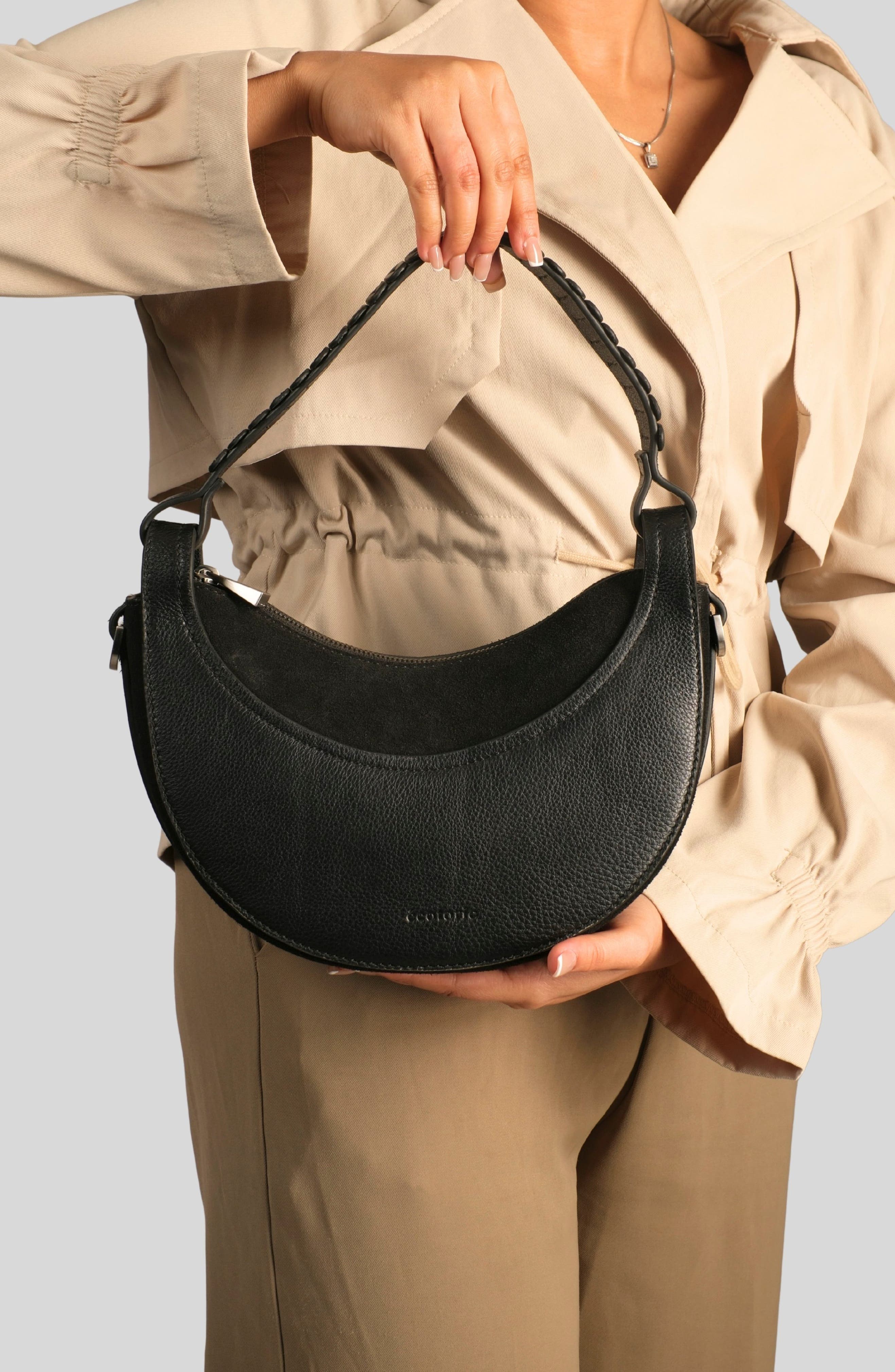 Ecotorie Leif Leather Crossbody Bag, Alternate, color, Black