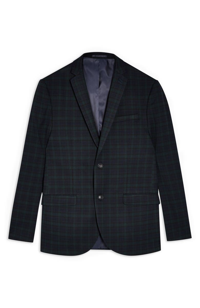 Topman Bampton Check Slim Fit Suit Jacket, Alternate, color,