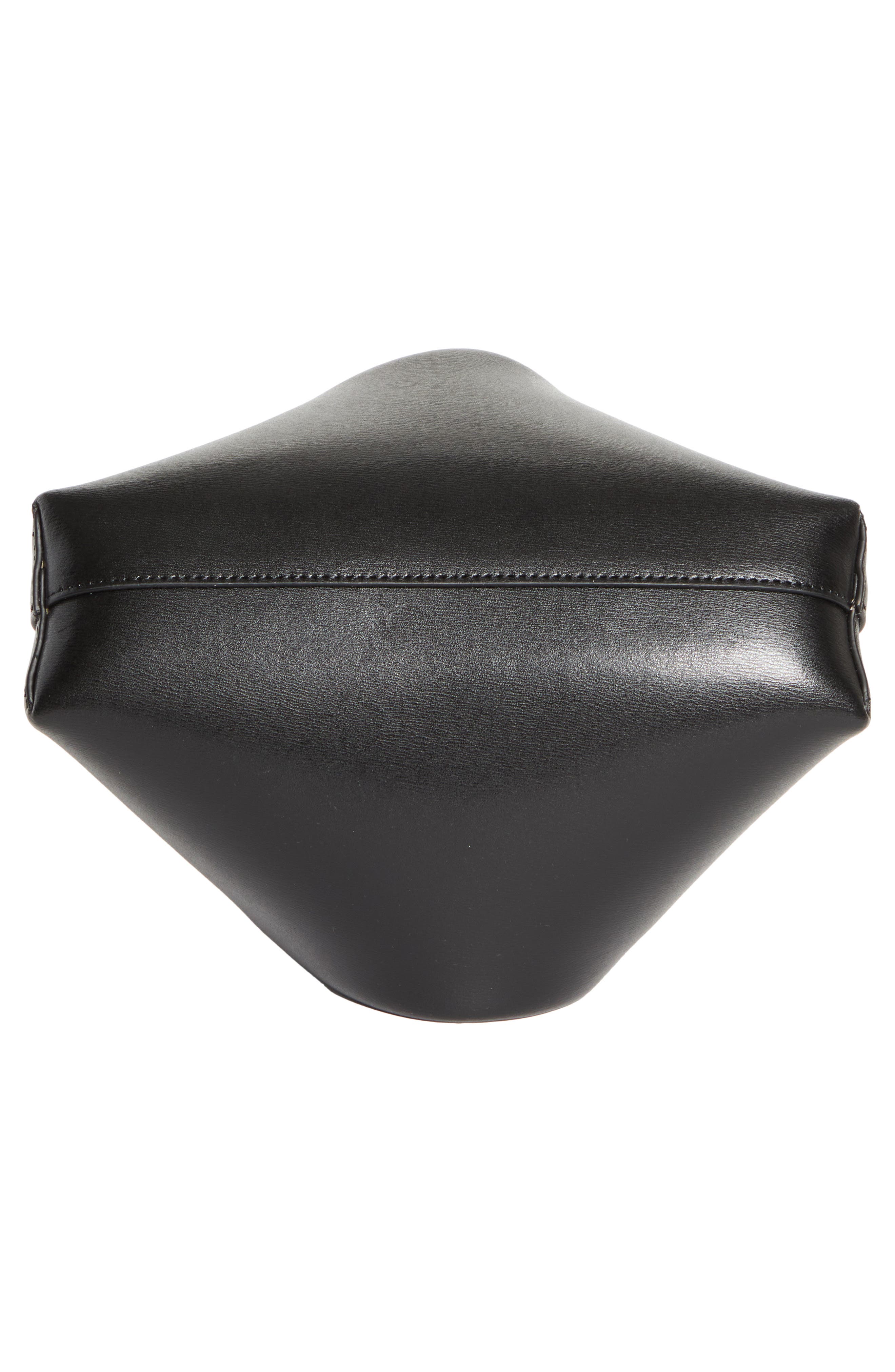 TOTEME Scoop Leather Clutch, Alternate, color, Black