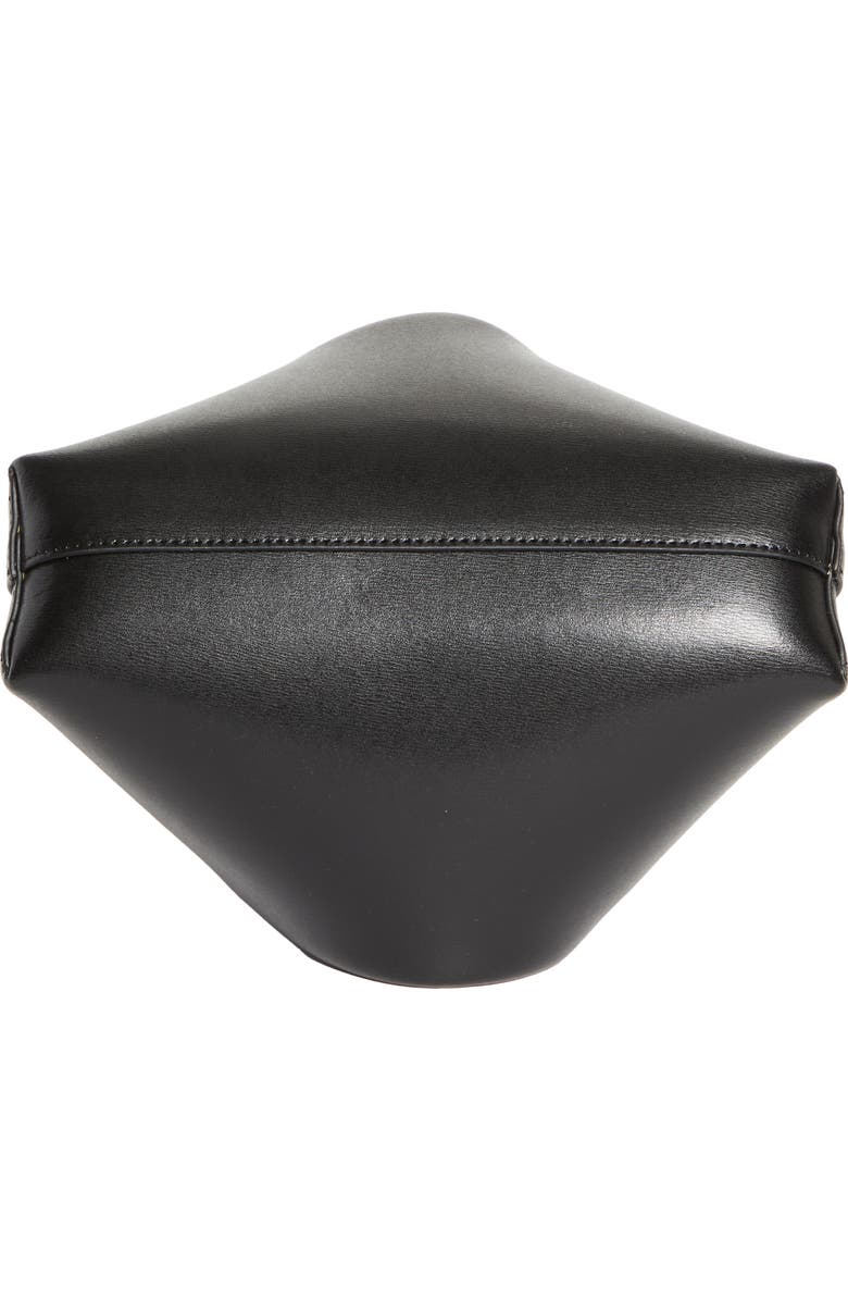 TOTEME Scoop Leather Clutch, Alternate, color, Black