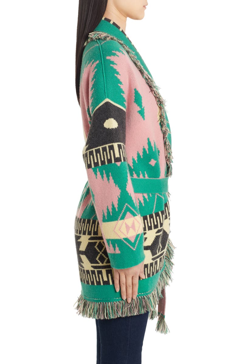 Alanui Icon Belted Oversize Cashmere Cardigan, Alternate, color,