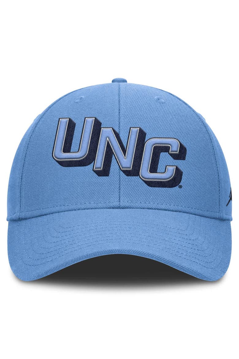 Men's Jordan Brand Carolina Blue North Carolina Tar Heels Slanted Primetime Rise Performance Adjustable Hat, Alternate, color, Light Blue