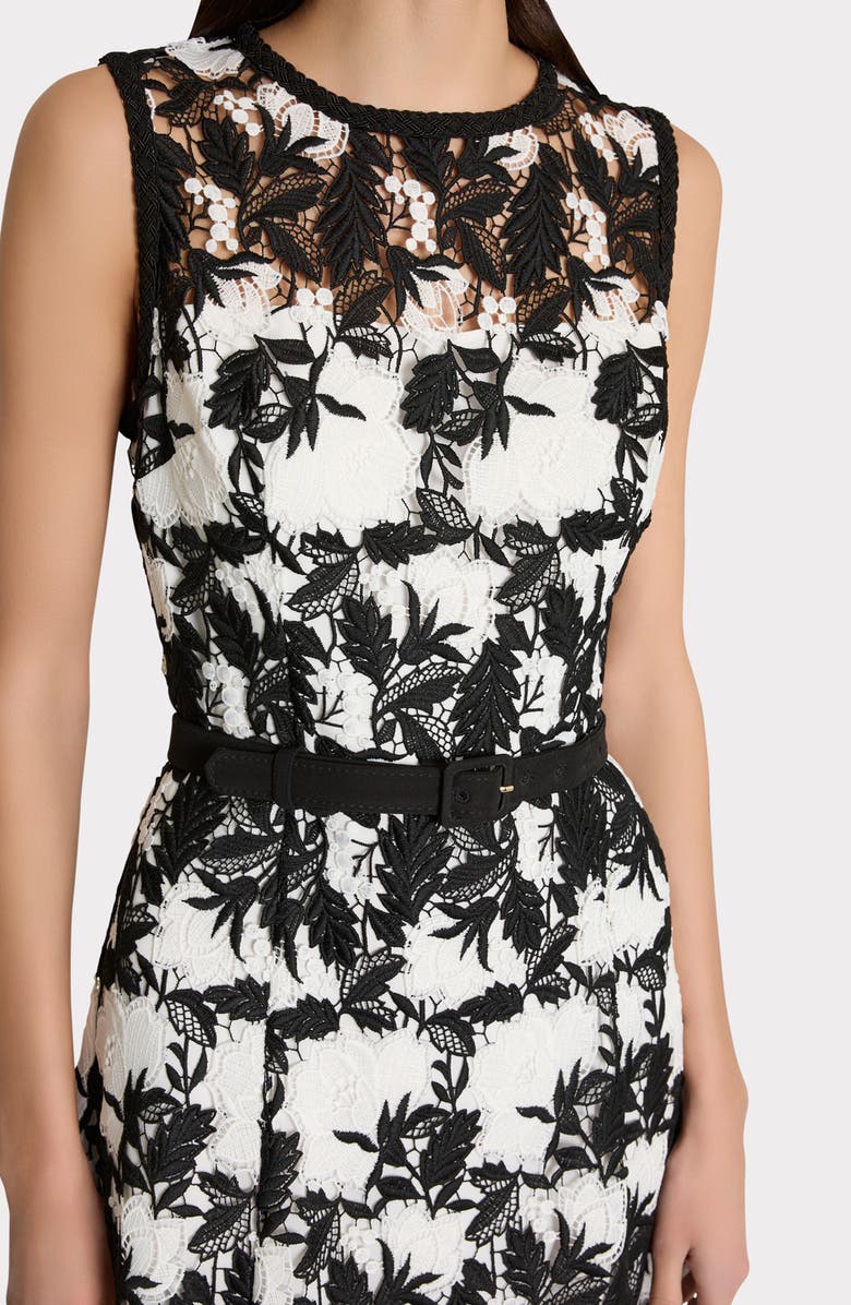 Milly Paloma Two Tone Lace Sleeveless Maxi Dress, Alternate, color, Black/ White