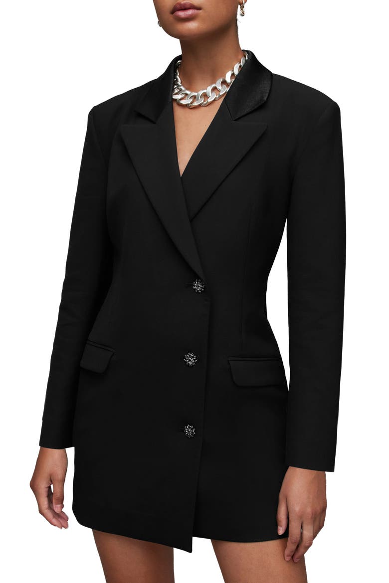 Erykah Blazer Dress, Alternate, color, BLACK