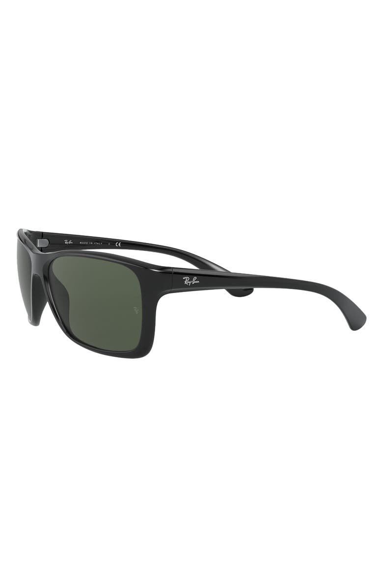 Ray-Ban 61mm Square Sunglasses, Alternate, color, Black/ Green