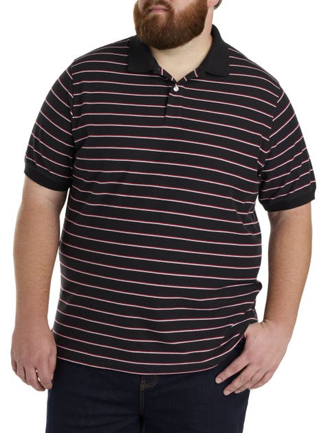 Big & Tall Tri-Color Striped Polo Shirt