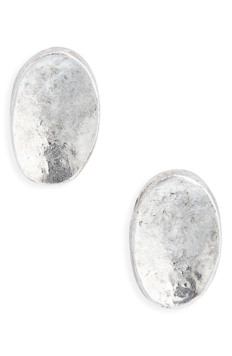Karine Sultan Oval Stud Earrings, Main, color, Silver
