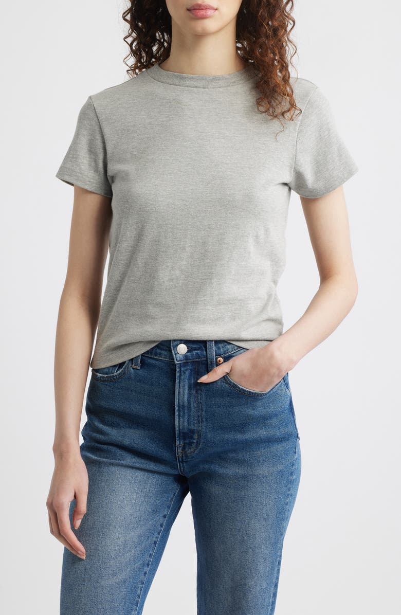 Re/Done Classic Crewneck T-Shirt, Main, color, Heather Grey