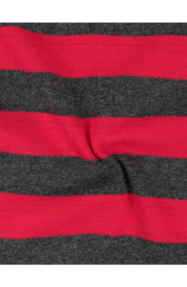 Leveret Two-Piece Printed Cotton Pajamas, Stripes, Animals & Characters, Alternate, color, Red & Grey Stripes