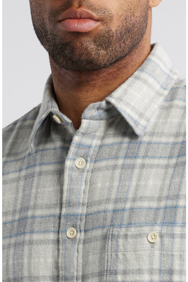 Plaid Super Brushed Stretch Flannel Button-Up Shirt, Alternate, color, GREY FALLS PLAID