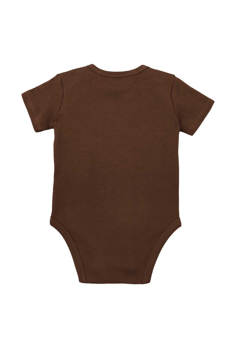 Newborn & Infant Mitchell & Ness Orange/Brown Cleveland Browns Throwback Big Score Bodysuit, Bib & Bootie Set, Alternate, color, Orange