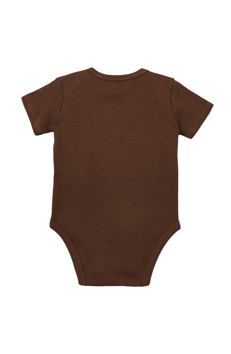 Mitchell & Ness Newborn & Infant Mitchell & Ness Orange/Brown Cleveland Browns Throwback Big Score Bodysuit, Bib & Bootie Set, Alternate, color, Orange