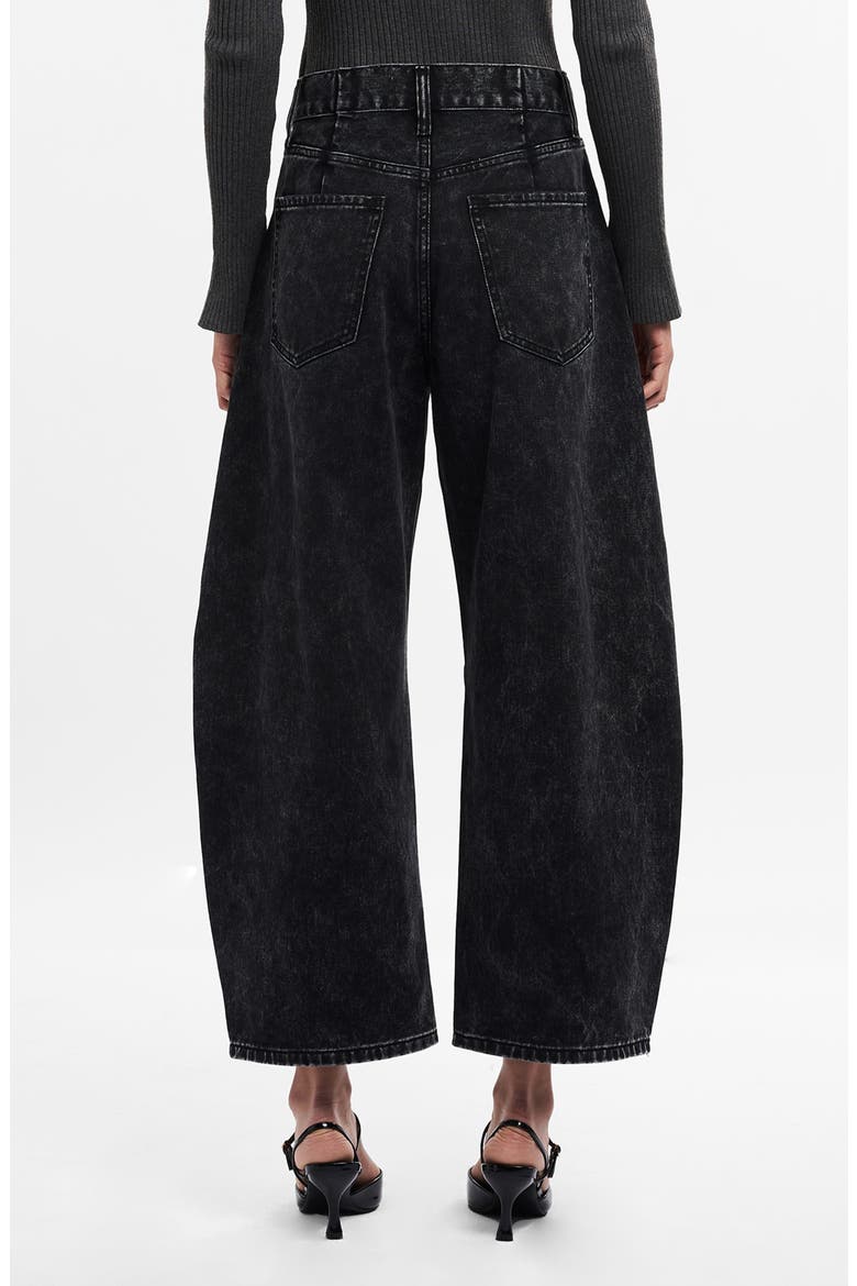 Darted Super High Waist Barrel Jeans, Alternate, color, BLACK