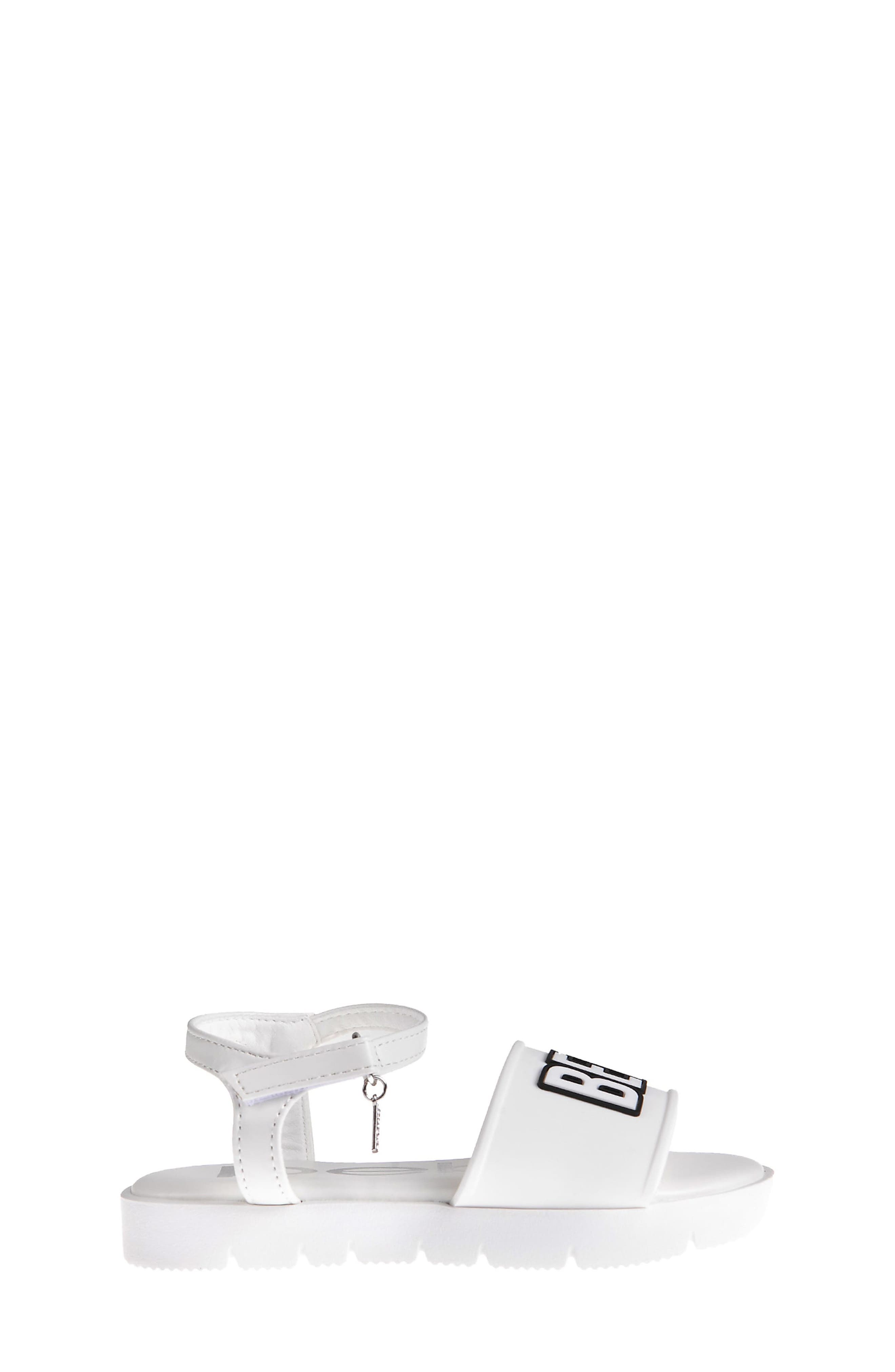 bebe Kids' Logo Sandal, Alternate, color, White