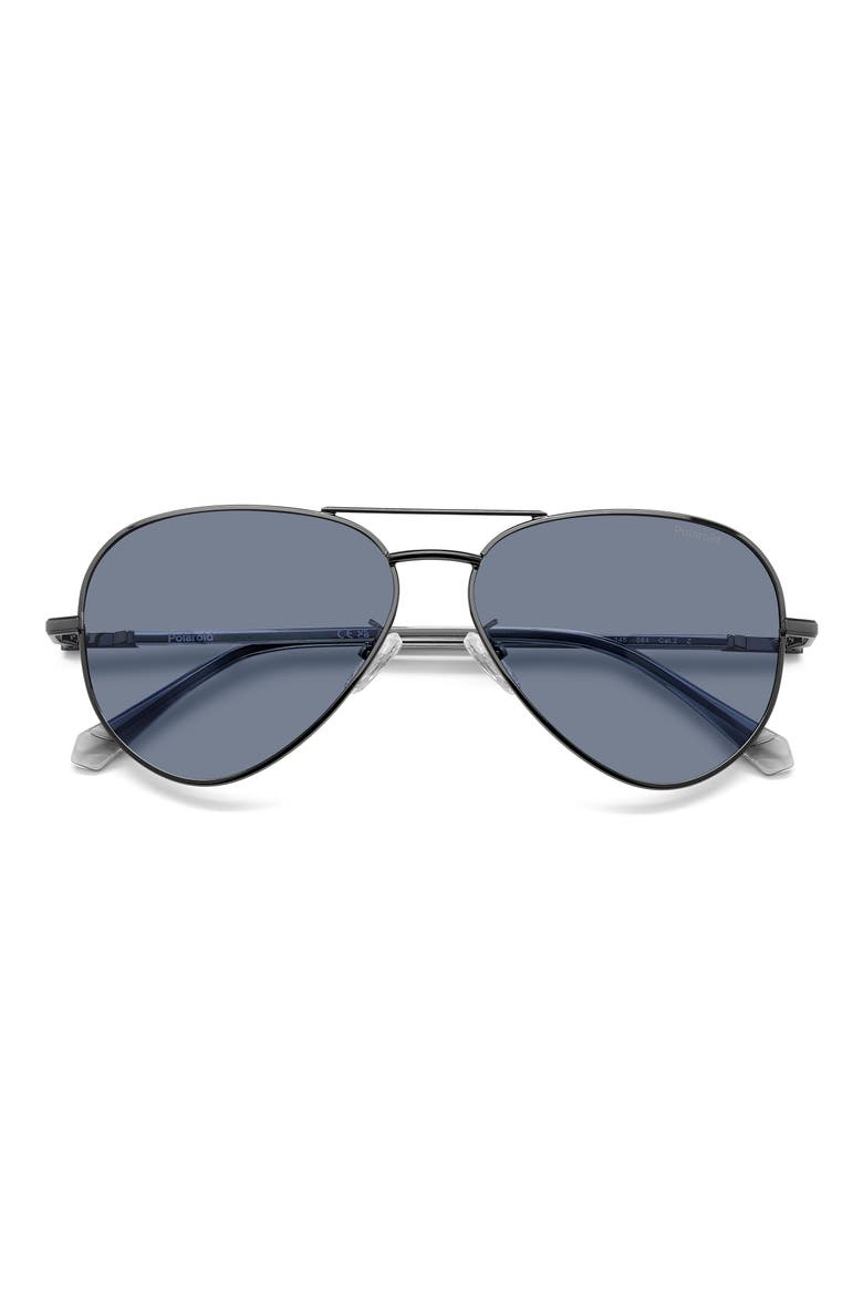 59mm Polarized Pilot Sunglasses, Alternate, color, DARK RUTHENIUM/ BLUE POLAR