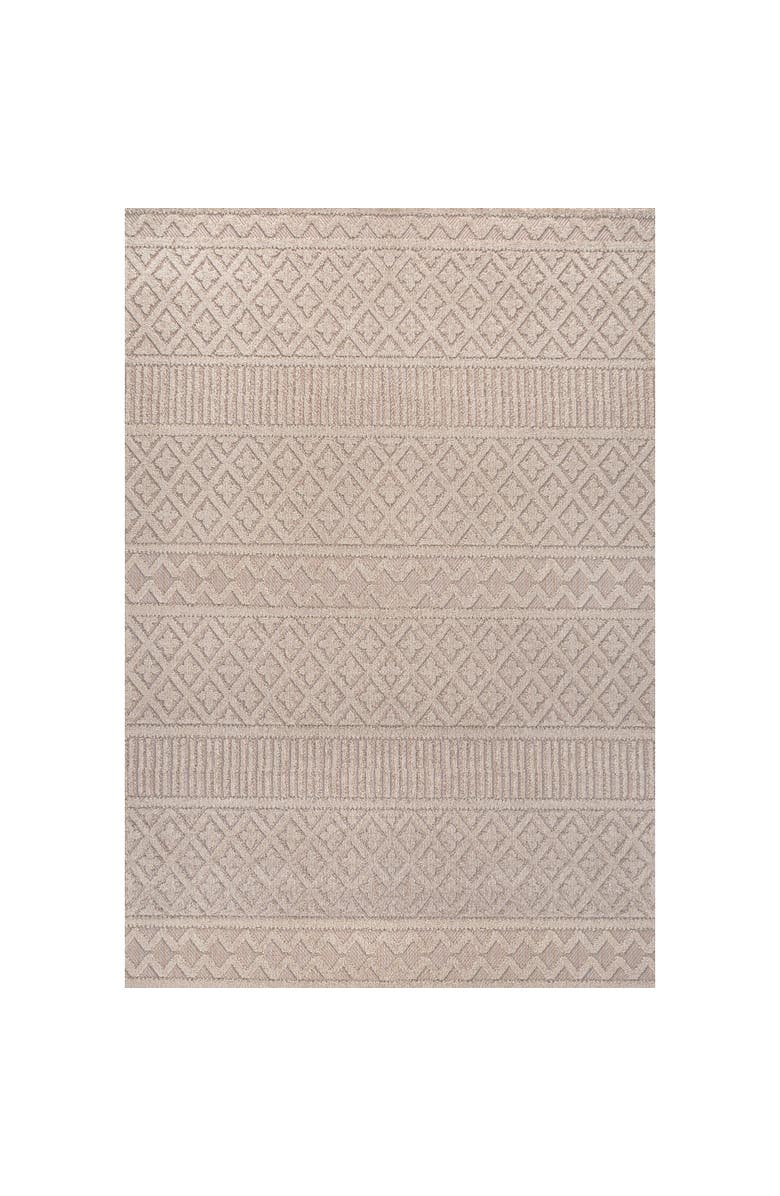 JONATHAN Y Ormond High-Low Modern Trellis Geometric Indoor/Outdoor Area Rug, Main, color, Beige/Gray