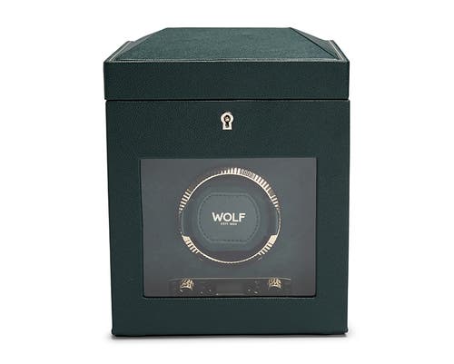 Wolf British Racing Single Watch Winder With Storage In Green