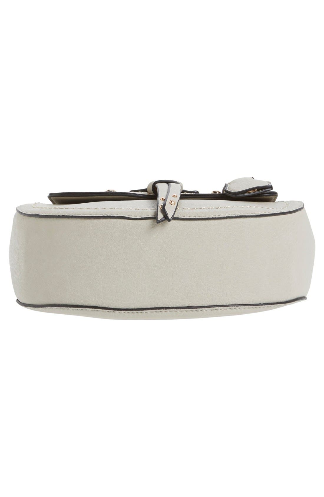 Studded Faux Leather Crossbody Bag, Alternate, color, GREY