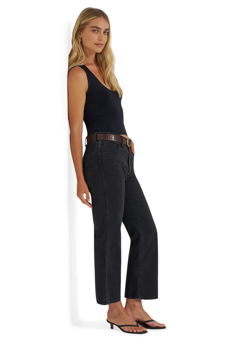 High Waist Kick Flare Jeans, Alternate, color, OUTLAW BLACK
