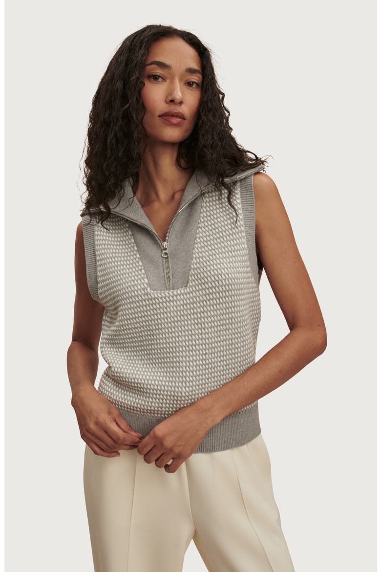 Peterson Half Zip Knit Sweater, Alternate, color, GREY / WHITE