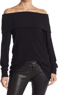 GO COUTURE Popover Off-the-Shoulder Sweater
