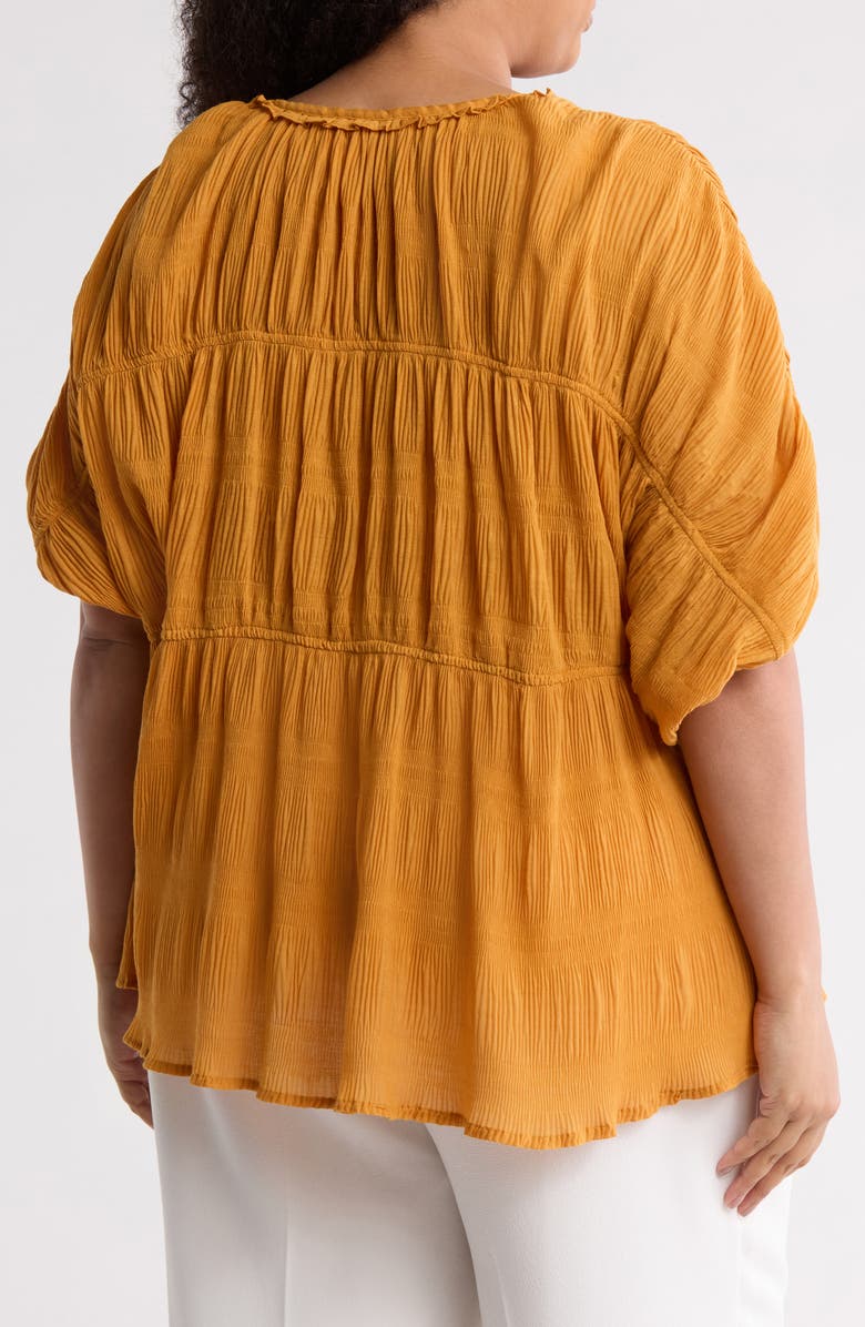 MAX STUDIO Textured Puff Sleeve Top, Alternate, color, Persimmon