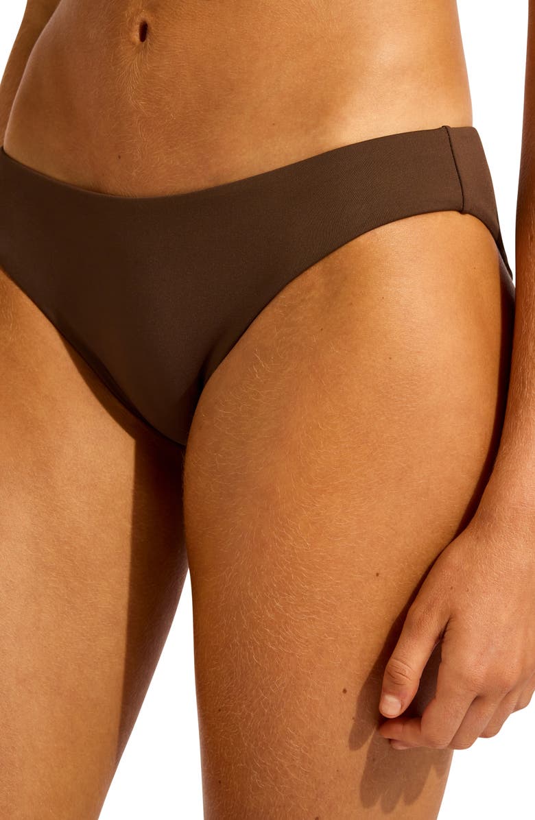 Seafolly Hipster Bikini Bottoms, Alternate, color, Dark Chocolate