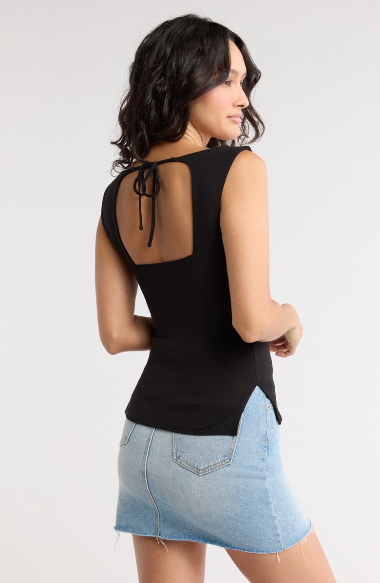 Abound Tie Back Tank, Alternate, color, Black