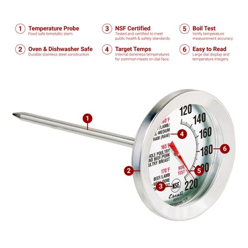 Escali Oven Safe Meat Thermometer In White