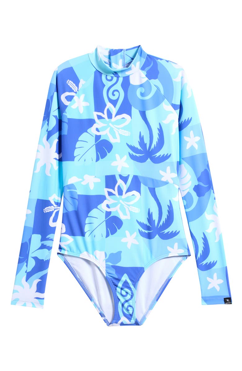 Rip Curl Kids' Tropical Dawn Long Sleeve One-Piece Surf Swimsuit, Main, color,