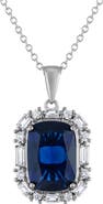 FZN Simulated Blue Sapphire & Cubic Zirconia Pendant Necklace