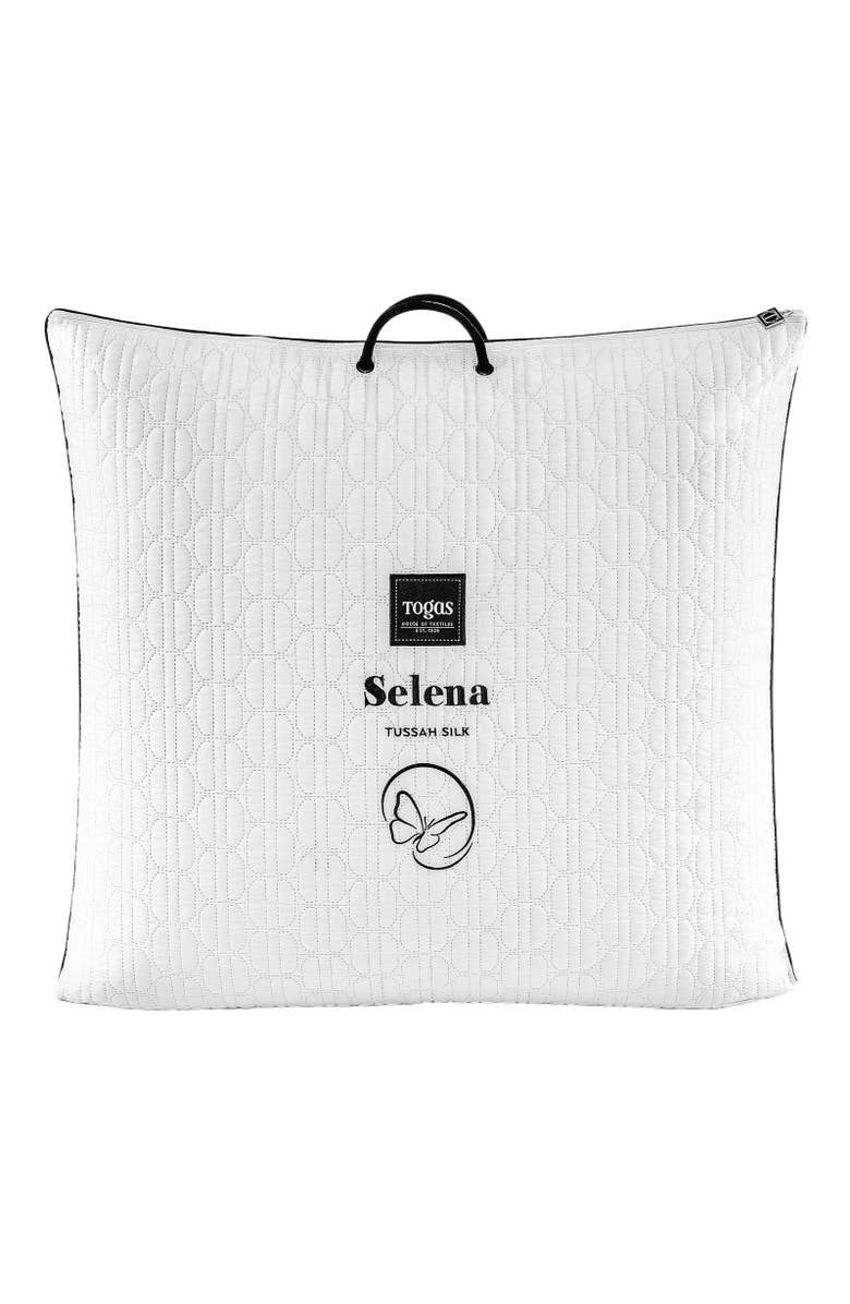 Togas Selena Tussah silk pillow, Alternate, color, White