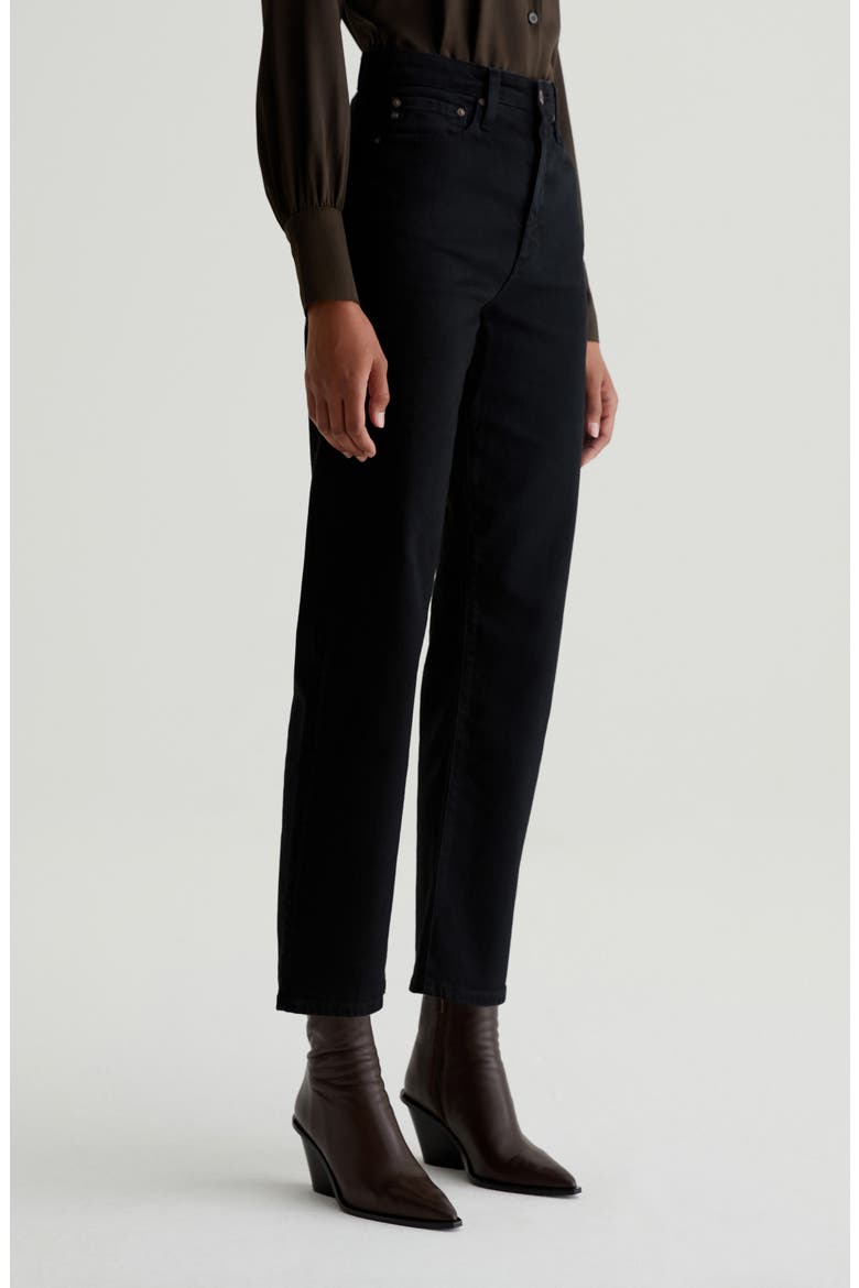 Rian High Waist Ankle Straight Leg Jeans, Alternate, color, SULFUR BLACK