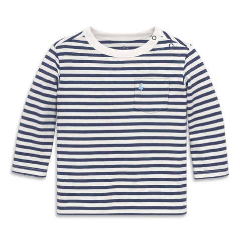 Baby Long Sleeve Embroidered Stripe Tee