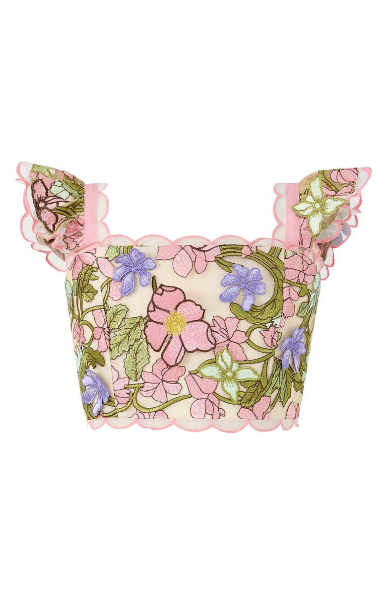 Marlo Kids Bonnie Sleeve Embroidered Top, Main, color, Floral