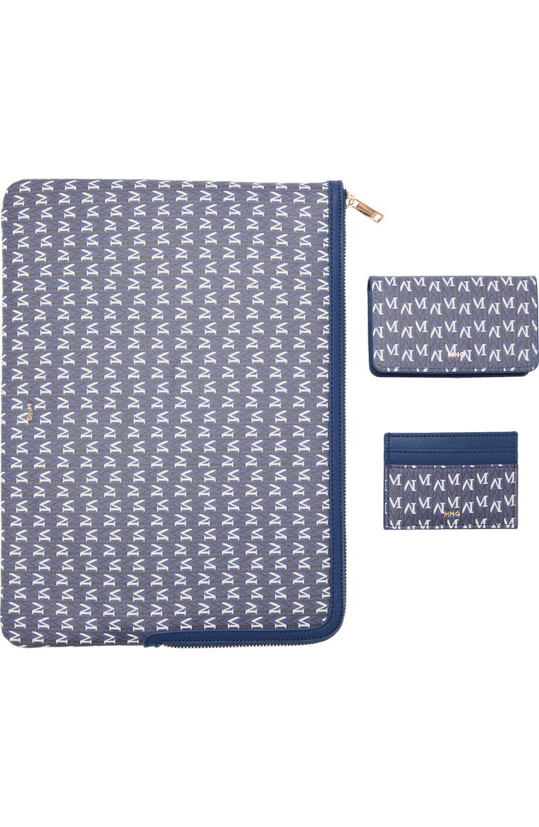 MANGO Monogram Logo Laptop Case, Alternate, color, Navy