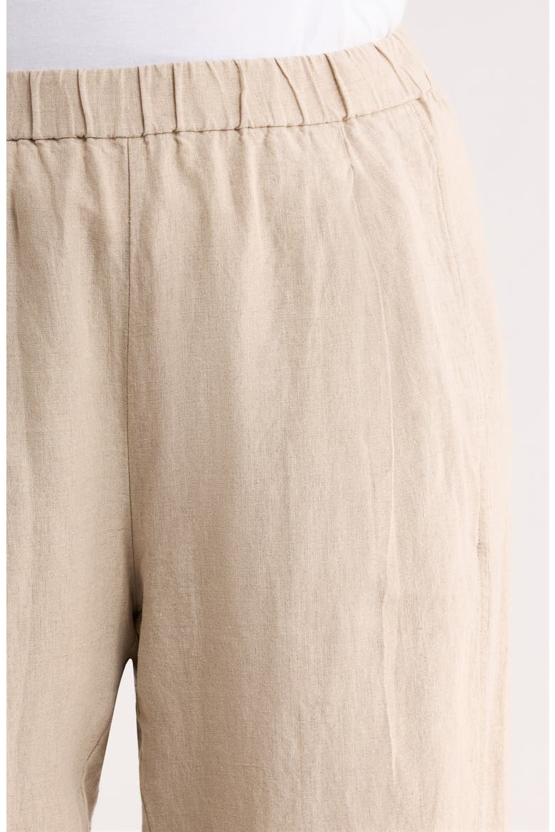 Pleated Organic Linen Ankle Lantern Pants, Alternate, color, UNDYED NATURAL