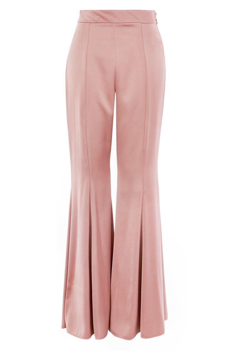 Topshop Satin Super Flare Trousers, Alternate, color, 