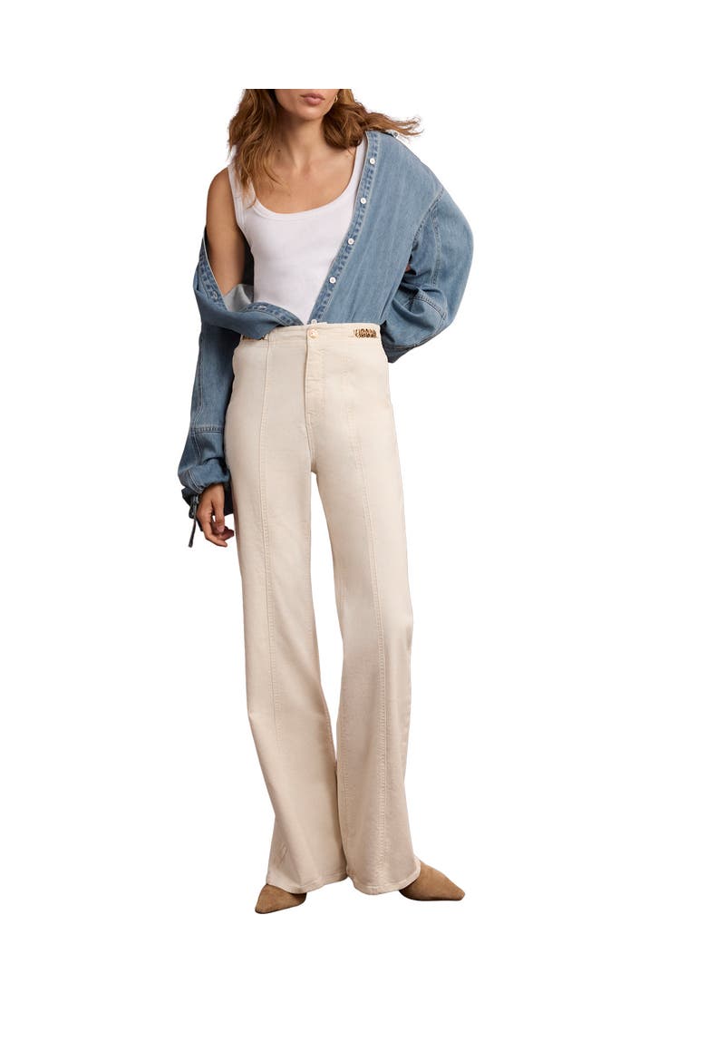Full Length Flared Jeans, Alternate, color, Cream