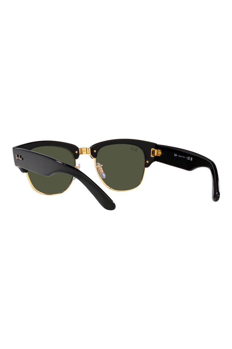Mega Clubmaster 50mm Square Sunglasses, Alternate, color, BLACK